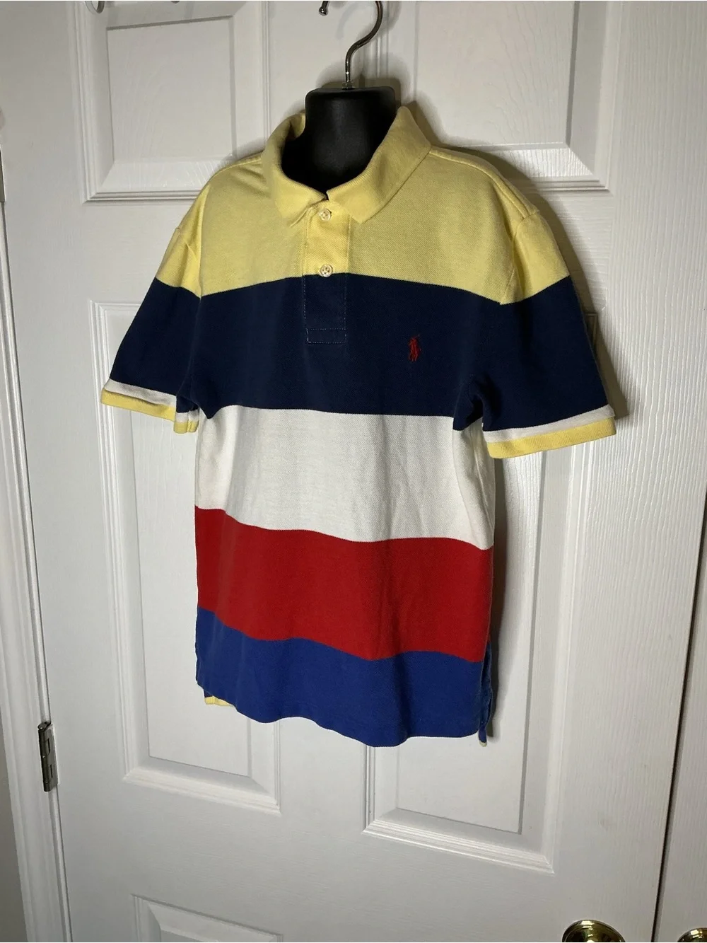 Ralph Lauren Boys Polo Shirt in Yellow, Navy, White, Red & Blue
